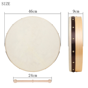 Fábrica al por mayor soporte OEM 16 "y 18" piel de oveja Natural haya percusión pandereta tambor Lreland <span class=keywords><strong>Bodhran</strong></span> con Knock Rod - Product Image 5