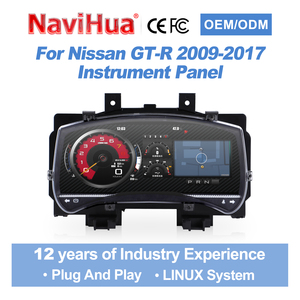 หน้าปัดดิจิตอล NaviHua ดีไซน์ใหม่สำหรับรถยนต์ ระบบ Linux จอ LCD แสดงผลความเร็วแบบอัตโนมัติ ห้องนักบินเสมือนจริงสำหรับรถยนต์นิสสัน GTR ปี 2009-2017 - Product Image 2