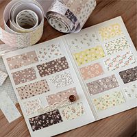 1 Rol Pita Koleksi Motif Bunga Seri Vintage Ringan Bergaya Lembut untuk Latar Belakang Planner, Dekorasi, dan Kolase