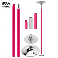 Stripper Pole Réglable Dancing Fitness Silicone Rose Portable Antidérapant Dance Pole Set pour la Maison, le Club, la Fête, le Pub Comes