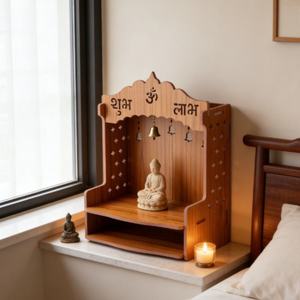 Mandir <span class=keywords><strong>de</strong></span> Madera Vintage Personalizado, Soporte <span class=keywords><strong>de</strong></span> Mesa para Estatuas Religiosas, para Decoración del Hogar u Oficina - Product Image 5