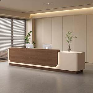 Comptoir d'accueil LED moderne et minimaliste, résistant aux taches, pour bureau, hôtel, centre commercial - Product Image 6