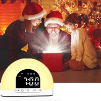 Réveil intelligent électrique avec simulation de lever et de coucher du soleil, en matériau ABS, pour le bureau et le salon