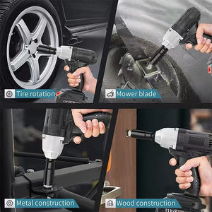 21V Brushless Lithium Cordless Impact Wrench High Torque Industrial DIY Use 1/2 Drive 100Nm Lightweight <b>Battery</b> Car - Product Image 4