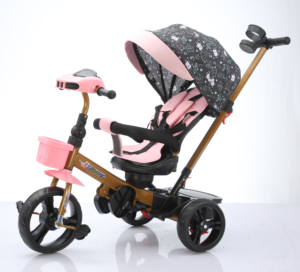 <span class=keywords><strong>Tricycle</strong></span> pour bébés et enfants en gros, 3 roues, avec poignée de poussée parentale, sûr, robuste, durable, roues antidérapantes et silencieuses, jouet d'extérieur - Product Image 5