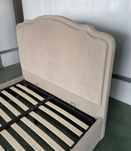 Lit de rangement moderne à plateforme hydraulique, sans sommier requis, tête de lit haute, simple, double, de luxe, <span class=keywords><strong>matrimonial</strong></span>, king size, avec vérin à gaz - Product Image 4