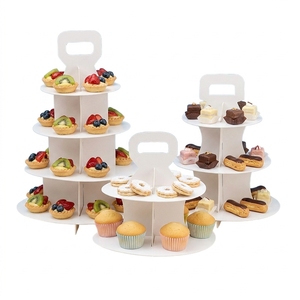 Expositor <span class=keywords><strong>de</strong></span> cartón corrugado portátil personalizado PDQ <span class=keywords><strong>para</strong></span> bebidas, alimentos, repostería, pasteles, dulces y otros productos <span class=keywords><strong>para</strong></span> bodas. - Product Image 2