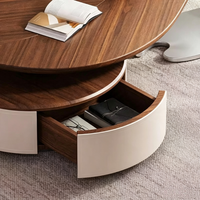 Table basse Tenghang en forme de feuille unique avec tiroirs, grande capacité de rangement, utilisation efficace, table centrale moderne et pratique