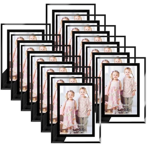 Cadre photo en verre design avec support réglable pour affichage portrait ou paysage, compatible avec diverses tailles de photos - Product Image 1