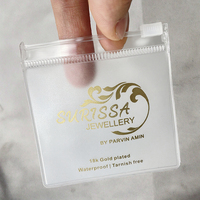 XIYUE Emballage recyclable à fermeture éclair pour colliers et boucles d'oreilles, avec logo en feuille d'or fait main, pour bagues et montres, en PVC sérigraphié