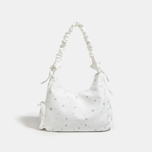 Bolso Itabag con ventana de PVC, estampado de estrellas de felpa, correa fruncida y bolsa de nailon para colección de tarjetas DIY - Product Image 5