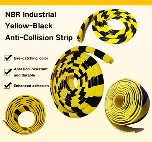 Bulk groothandel 5M industriële kwaliteit zelfklevende NBR <span class=keywords><strong>rubber</strong></span> L-vormige glow-in-the-dark geel+zwarte beschermingsrand - Product Image 2