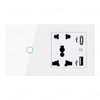 Interrupteur intelligent à écran tactile Smart Life 10A, matériau PC, IP27, prise murale 2 voies 86x86mm, durable, produit domotique EWeLink