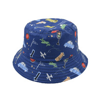 Topi Bucket Anak Motif Kartun Custom Grosir, Lebar, Santai, dengan Cetak Digital, Pelindung UV, Musim Panas, dan Tali