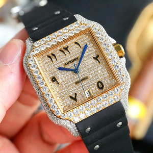 Montres Hip Hop de Haute Qualité Entièrement Serties de Diamants pour Hommes VVS1 Couleur D Moissanite Mouvement Automatique Bracelet en Caoutchouc Luxe - Product Image 1