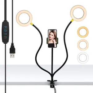 OldShark Led 360 derece rotasyon siyah Tiktok standı işık fotoğraf aydınlatma Led Selfie halka ışık