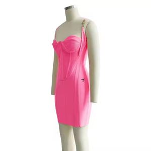 Nouvelle Robe Décontractée Rose Élégante 2025 – Robe de Soirée Mini Moulante Sexy et Tendance pour Femme avec Dos Nu - Product Image 4