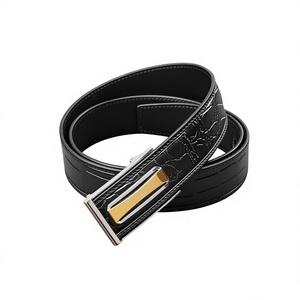 Ceinture pour homme en cuir de vache écologique, vintage, avec boucle en acier, résistante, imperméable, légère, largeur 3,8 cm - Product Image 6