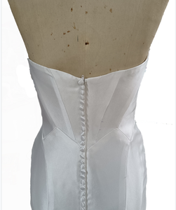 2025 nuevo vestido <span class=keywords><strong>de</strong></span> novia <span class=keywords><strong>de</strong></span> sirena blanco plisado <span class=keywords><strong>de</strong></span> satén blanco elegante <span class=keywords><strong>de</strong></span> estilo Simple para <span class=keywords><strong>boda</strong></span> <span class=keywords><strong>Civil</strong></span> Simple - Product Image 4