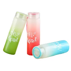 Colorful Wholesale Colorful Glass Water Bottle Frosted Drinkware Cheap Glass Camp Water Bottles