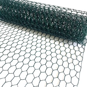 PVC Hexagonal <b>Mesh</b> Chicken Coop Net, Coated Iron Wire <b>Mesh</b> Hexagonal Metal <b>Plastic</b>-coated Net - Product Image 1