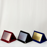 Plaque de velours bleue, rouge et noire pliable, plaque de velours pour certificat, récompense avec plaque dorée, argentée, bronze ou noire MH-FJ0121