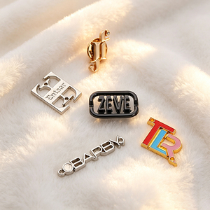 Custom Metal <b>Name</b> <b>Tags</b> with Own Logo Private Sewing Brand Labels Durable Metal Emblem Plates for Fashion Garment, Leather Bags - Product Image 1