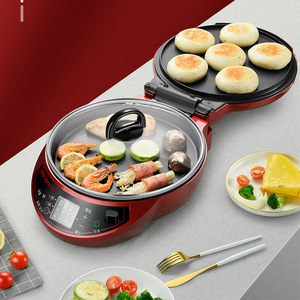 Electric Pancake Maker Red Aluminum Body 220V Double-Sided Heating With Lid Household Crepe Maker - Product Image 3