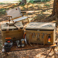 Sac de rangement portable pour équipement de camping en plein air, ustensiles de cuisine, vaisselle, accessoires divers, outils, cartouches de gaz, réchaud