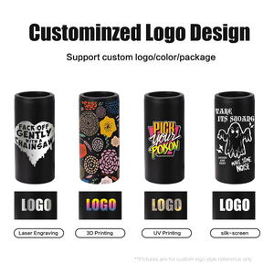 12oz có thể cốc cốc bằng thép không gỉ mỏng tùy chỉnh cốc cà phê đen có thể làm mát giữ đồ uống lạnh cốc bia cho bữa tiệc - Product Image 3