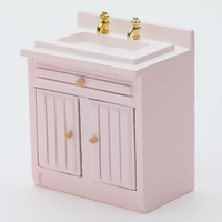Miniature de cuisine pour maison de poupée : Armoire de jeu, aliments miniatures et modèle de jeu, table de cuisson, évier et armoire combinés