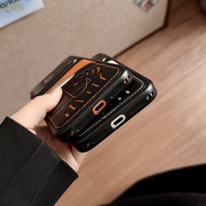 Luxury PU Leather Horse Card Holder Mobile Phone case for <b>IPhone</b> 17 16 15 <b>Pro</b> <b>Max</b> PU Texture <b>Camera</b> protection Hard Cover Back - Product Image 6