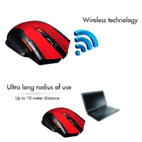 Souris de Jeu Mécanique Sans Fil 2,4 GHz, Récepteur USB, 6 Boutons, 1600 DPI, Ergonomique pour Gauchers, pour Ordinateurs Portables Mac et ESports
