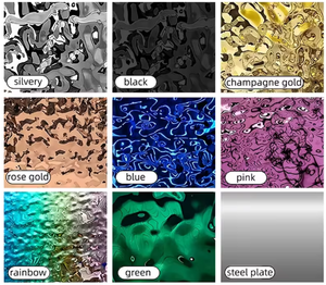 แผ่นสแตนเลส EX679 304 316 สำหรับตกแต่ง แผ่นสแตนเลสสีเงินลายคลื่นน้ำ แผ่นโลหะตกแต่ง - Product Image 4