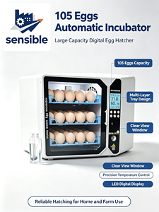 Incubateur automatique d'œufs Sensible 105, grande capacité, écran LED et retournement automatique pour œufs de poule - Product Image 1