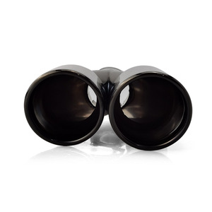 Tuyau d'échappement universel <span class=keywords><strong>double</strong></span> <span class=keywords><strong>sortie</strong></span> pour voiture en acier inoxydable chromé noir, exportation d'usine - Product Image 5