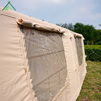 Tente gonflable en toile de coton pour 5-6 personnes, imperméable, protection UV quatre saisons, installation facile, une chambre, un salon