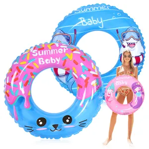 Inflatable Swim Ring Manufacturer Wholesale Donut Shark Mermaid PVC Summer Beach Pool Float Outdoor Adult Kids Swim Ring