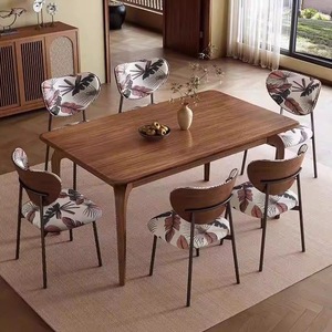 Set di Tavolo <span class=keywords><strong>da</strong></span> Pranzo e Sedie in Legno Massello, Design Moderno e Minimalista di Lusso, per 4-6 Persone, Arredamento Unico per <span class=keywords><strong>Cucina</strong></span> e Sala <span class=keywords><strong>da</strong></span> Pranzo - Product Image 2