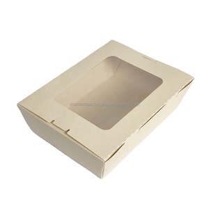 Wholesale Disposable Fast Food Packing Take Out Picnic Snack Lunch Box Kraft Paper Food Box Packaging