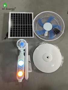 Ventilateur solaire domestique sur pied de 16 pouces avec panneau solaire, lumière anti-moustiques, alimentation hybride solaire et AC, autonomie de 10 à 12 heures - Product Image 5