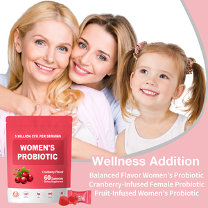 女性のためのビタミンプロバイオティクスガム1食分当たり5億CFUクランベリーフレーバー女性用 - Product Image 3