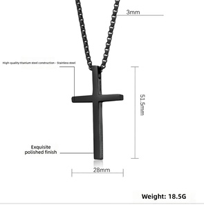 Nuevo Collar con Cruz y Versículo Bíblico <span class=keywords><strong>de</strong></span> Acero Inoxidable, Estilo Europeo Americano, Moderno, Grabado Personalizado, Colgante <span class=keywords><strong>de</strong></span> Moda - Product Image 5