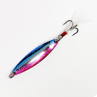 Leurre artificiel spinner spoon à plumes, longue portée, pour pêche à la traîne, imitation de poisson vivant pour le bar