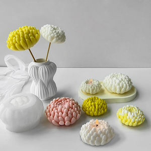 Silicone Mold 3D Handmade Chrysanthemum Dishwasher Safe Easy Demold for Aromatherapy Candle Gypsum Soap <b>Resin</b> Candle DIY Craft - Product Image 2
