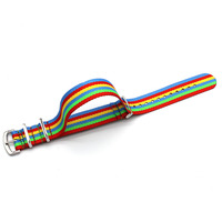 2025 rayé arc-en-ciel Nylon 20mm Smartwatch bracelet de montre Premium une pièce tissu coloré