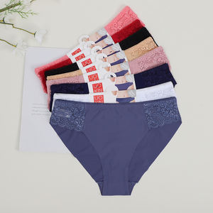 Sous-vêtements féminins en dentelle UOKIN Lingeries, culottes en nylon respirant, tissu <span class=keywords><strong>de</strong></span> <span class=keywords><strong>bain</strong></span>, couleur unie, design en dentelle, vente chaude - Product Image 1