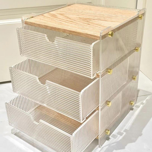 ชั้นวางรองเท้าอะคริลิคใส ยี่ห้อ Luxury ELM สำหรับห้องนอนและห้องน้ำ ปรับขนาดได้ วางบนโต๊ะ - Product Image 6