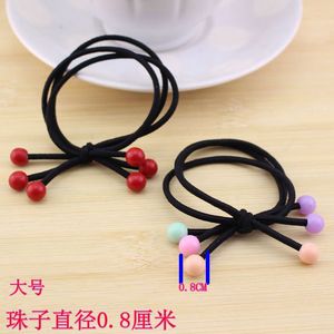 Large <b>Bead</b> Hair Tie For Girls <b>Red</b> <b>Bead</b> Knot Korean High Elasticity Hair Tie Wholesale - Product Image 5