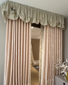 Rideaux en laine de luxe brodés de fleurs, rideaux en coton et élasthanne de haute densité, 4 couleurs pour la décoration de maison moderne et luxueuse - Product Image 1